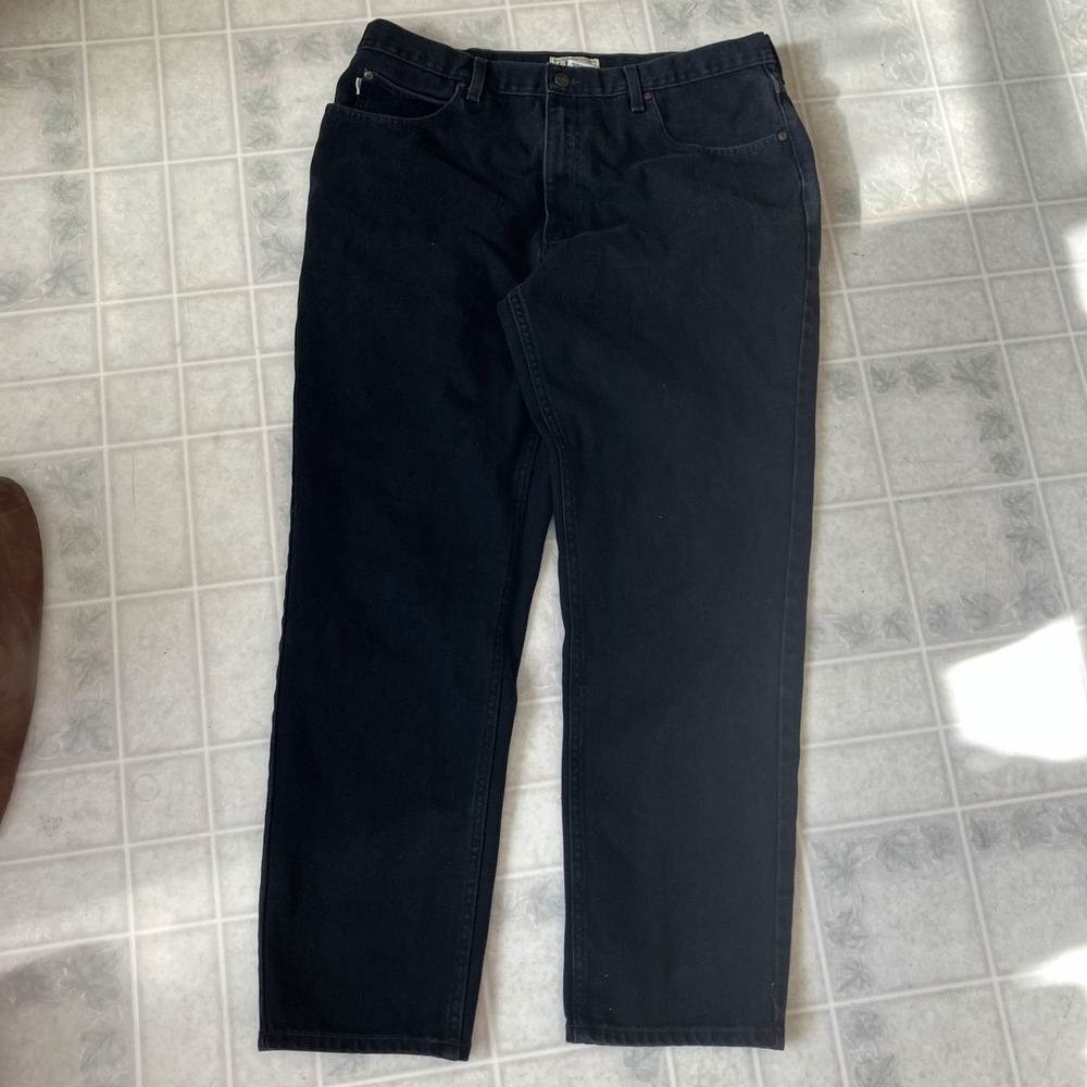 LL Bean‎ Mens Dbl L Classic Fit Jeans 37x30 Black Straight Leg Cotton Denim Vtg